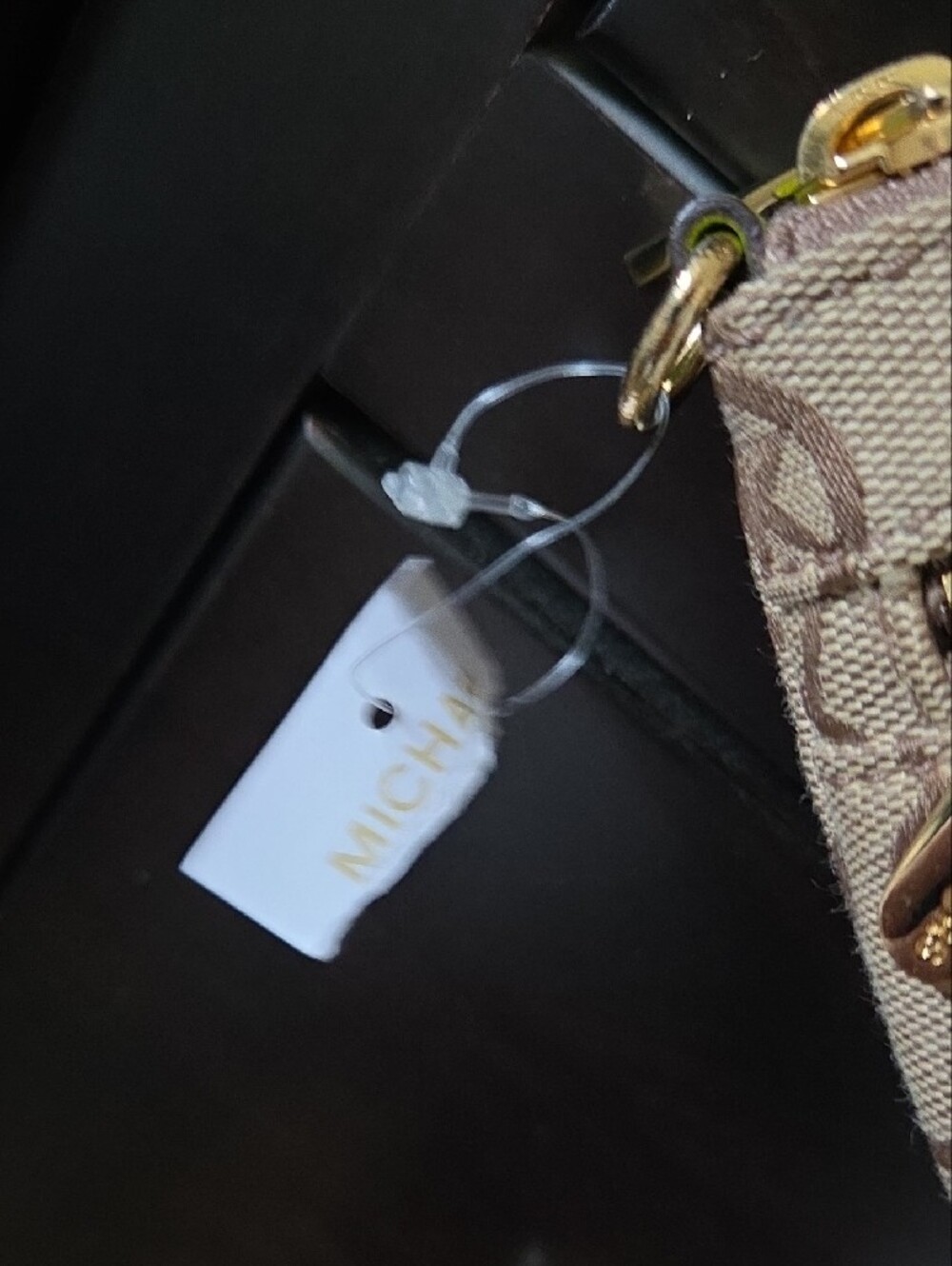 Michael Kors Monogram Jacquard Wristlet Clutch Pouch Beige Lime Green - NWT - Picture 3 of 16